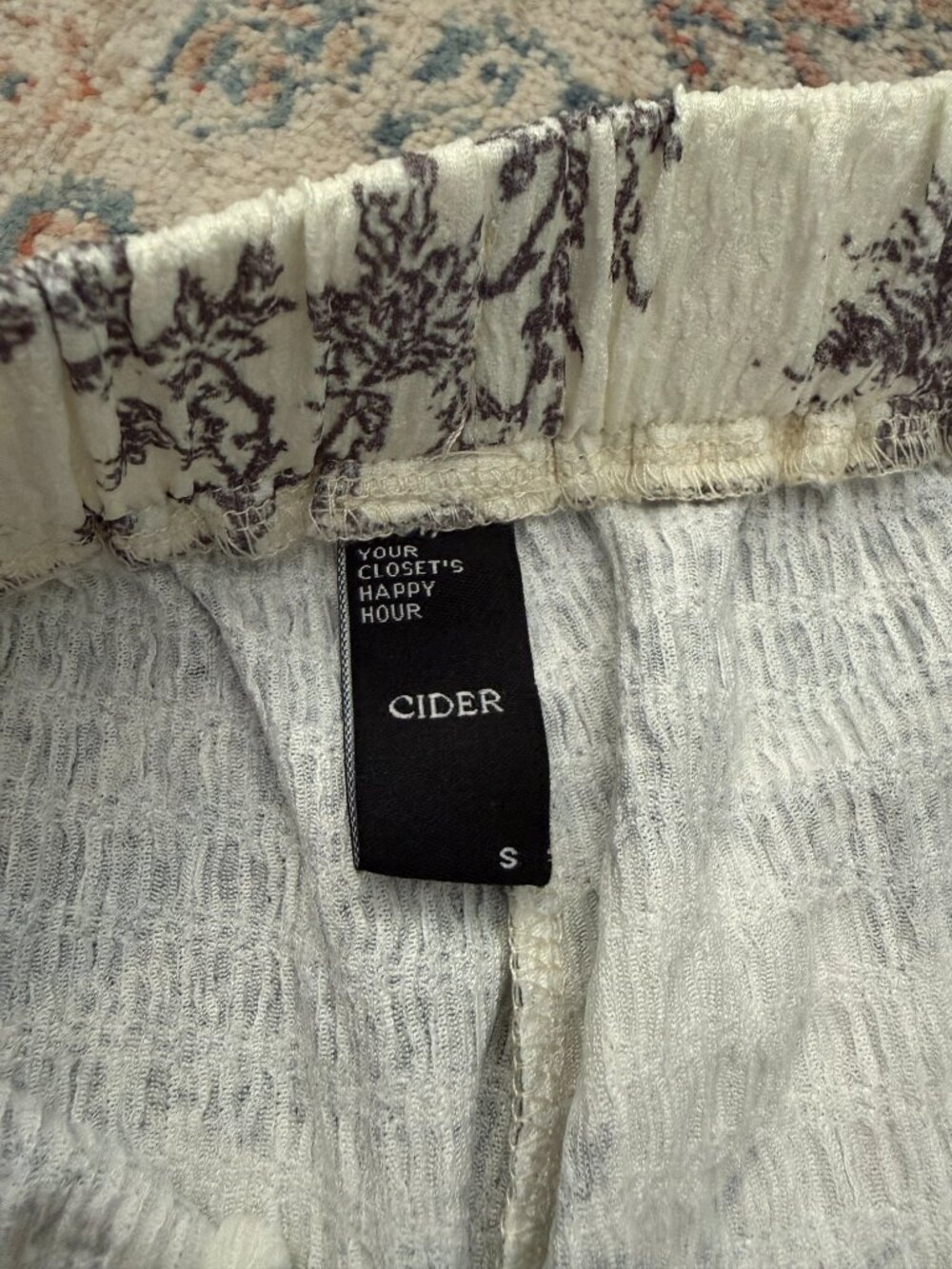 Cider Toile De Jouy Wide Leg Trousers : Small - Picture 6 of 7